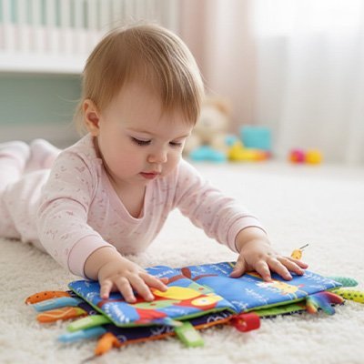 Livre bébé en tissus | Éveil sensoriel coloré lavable - Bebooz